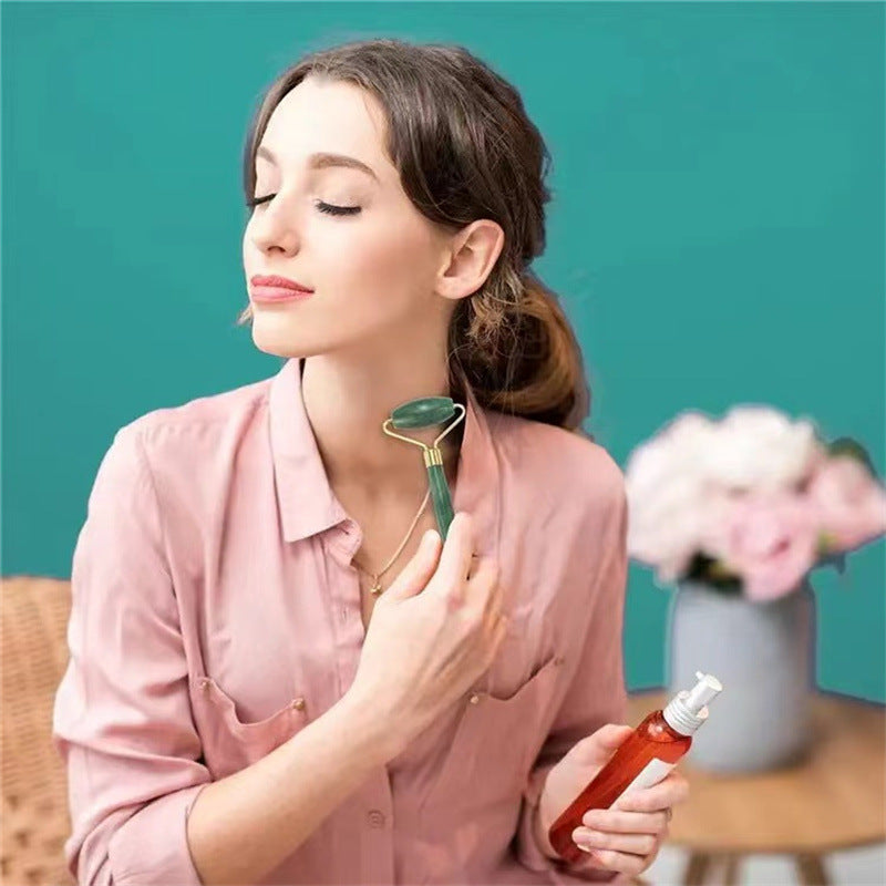 Velveta™ Jade Face Roller & Gua Sha Set – Natural Skin Glow Tool