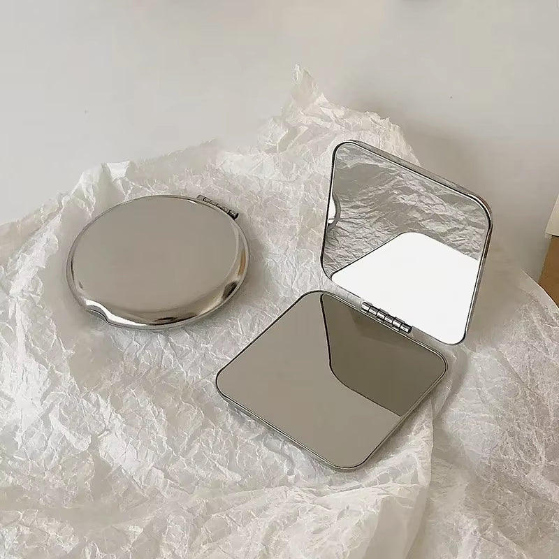 Velveta™ Portable Folding Makeup Mirror | Stainless Steel Compact