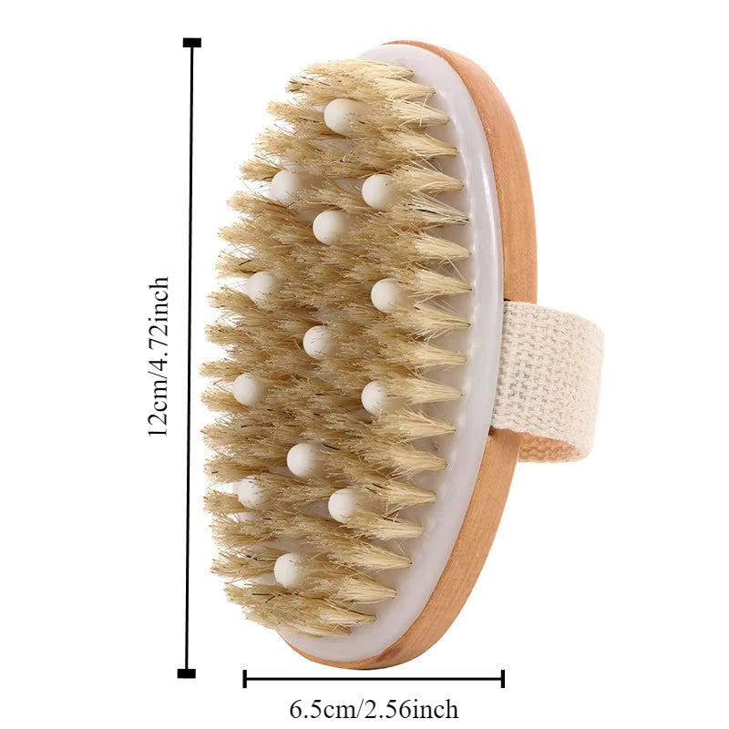 Velveta™ Natural Wooden Shower Brush – Wet & Dry Exfoliating Brush