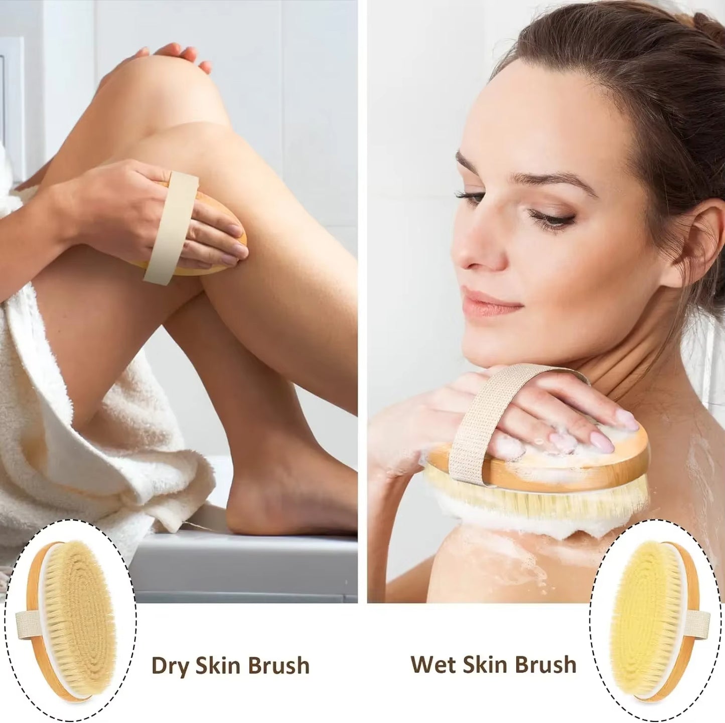 Velveta™ Natural Wooden Shower Brush – Wet & Dry Exfoliating Brush