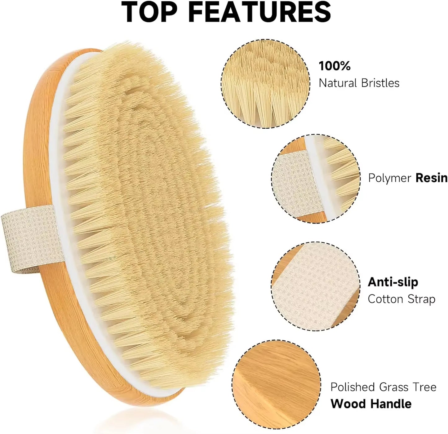 Velveta™ Natural Wooden Shower Brush – Wet & Dry Exfoliating Brush
