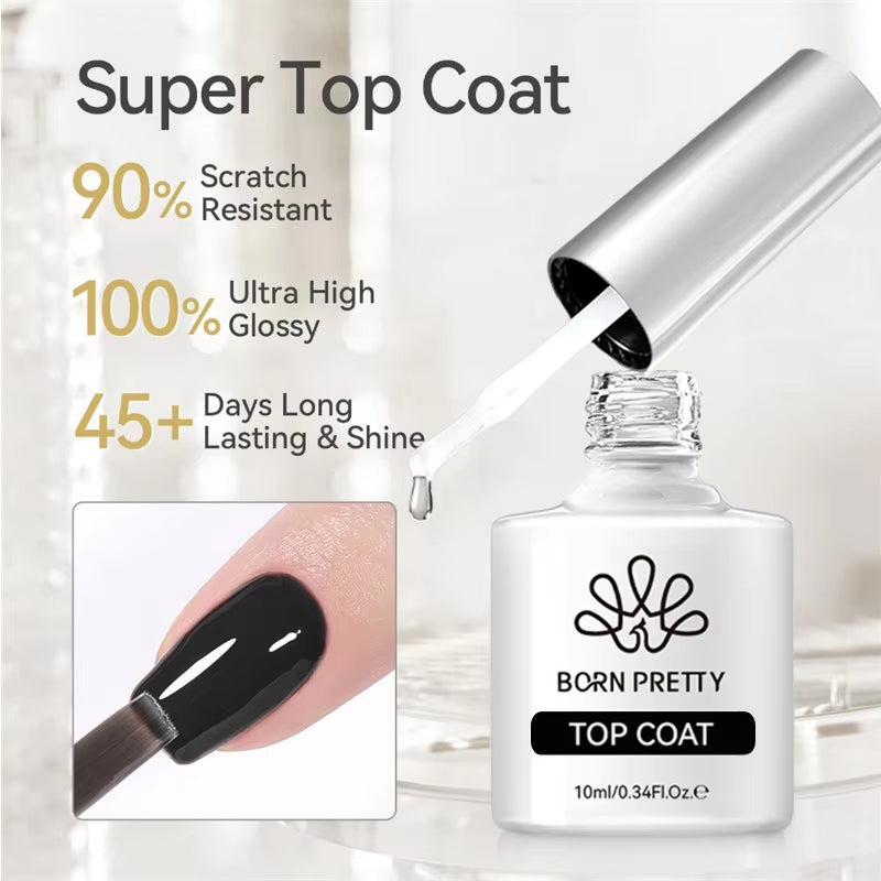 Luxe UV/LED Nail Gel – Base, Glossy & Matte Top Coat (10ml, Pack of 3)