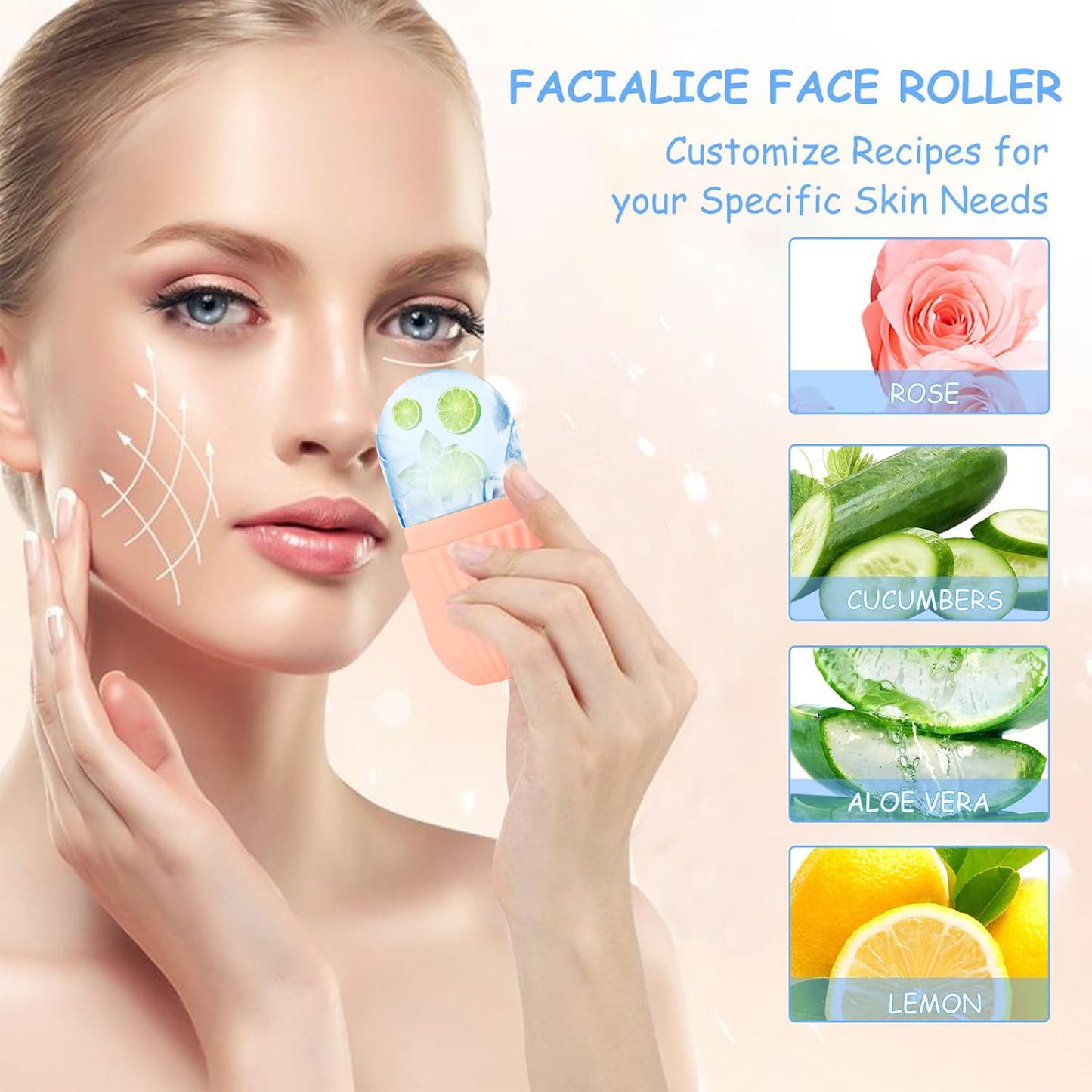 Velveta™ Ice Roller for Face – Cooling & Depuffing Facial Tool