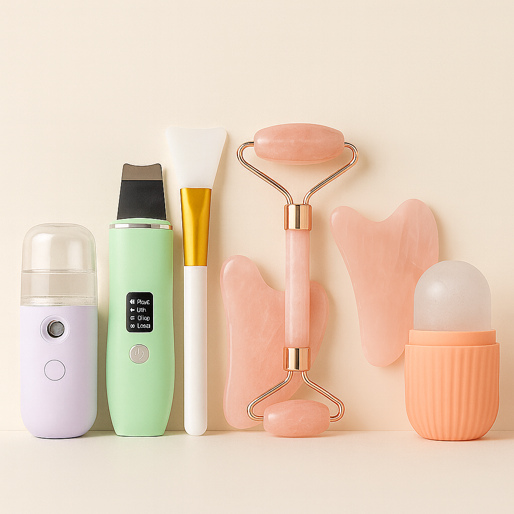 Velveta™ Facial Spa at Home Kit – Steamer, Pore Cleaner, Rollers & Mask Brush
