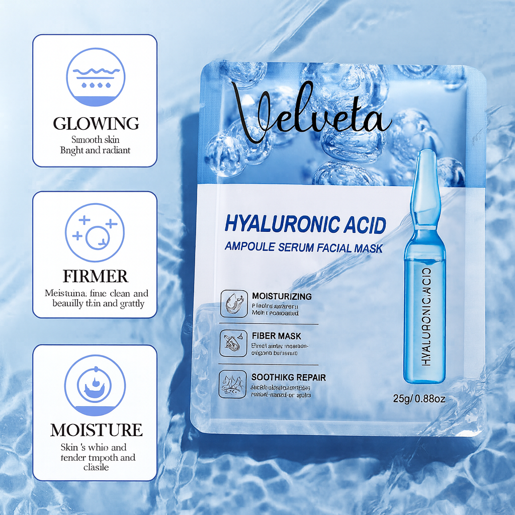 Velveta™ HydraGlow – Hyaluronic Acid Facial Mask