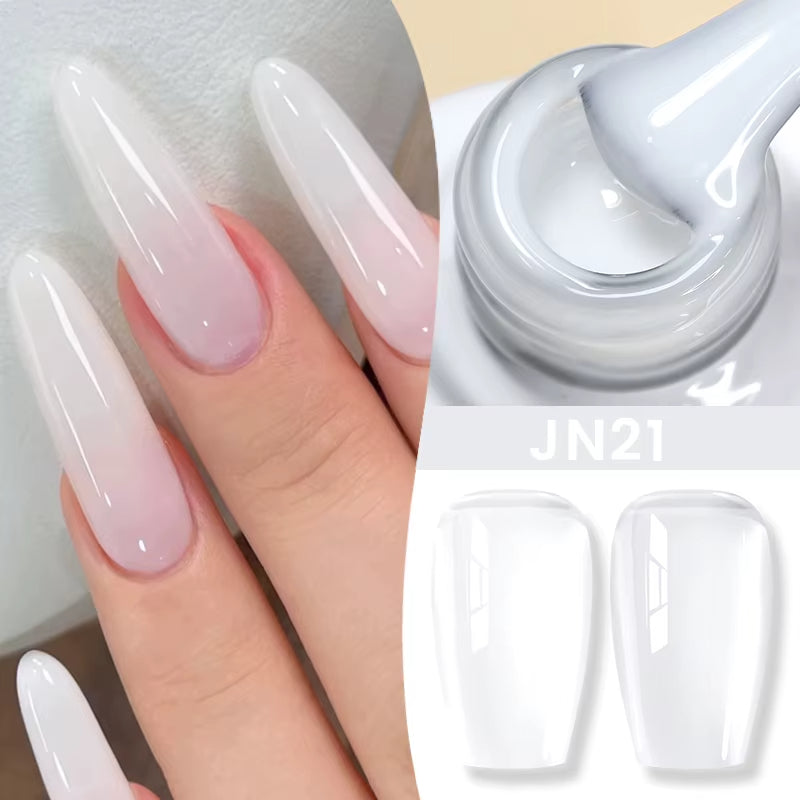 Jelly Nude Gel Nail Polish Set – Pack of 6 Semi Transparent UV/LED Colors