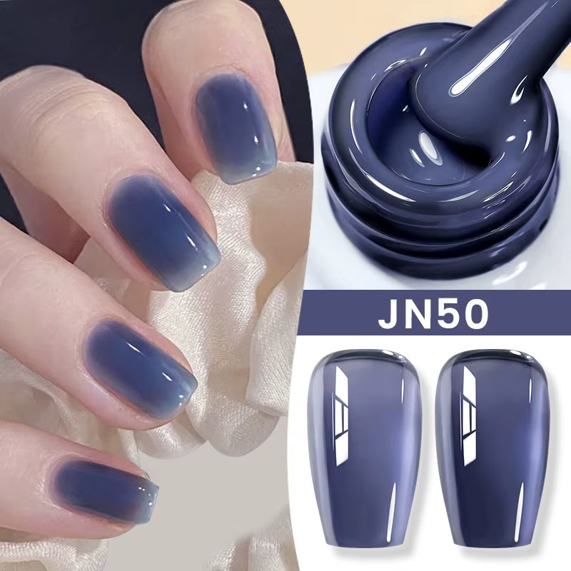 Jelly Bold Gel Nail Polish Set – Pack of 6 Semi Transparent UV/LED Colors