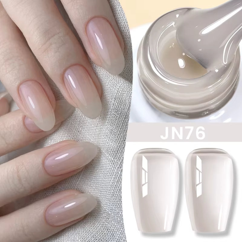 Jelly Nude Gel Nail Polish Set – Pack of 6 Semi Transparent UV/LED Colors