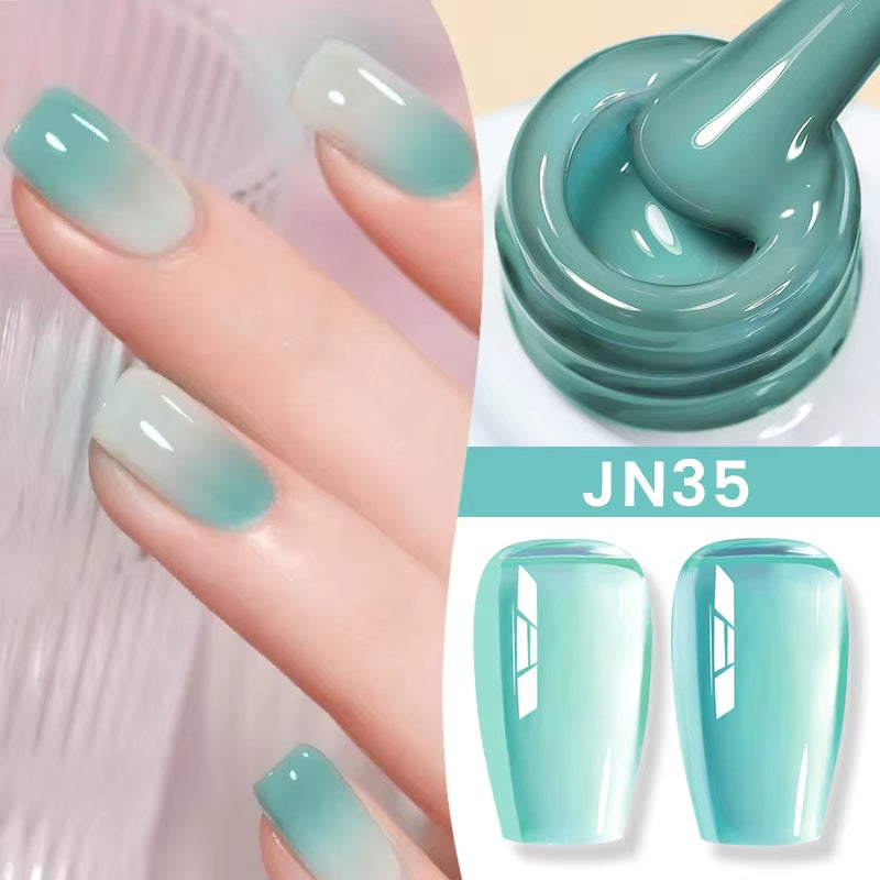 Jelly Bold Gel Nail Polish Set – Pack of 6 Semi Transparent UV/LED Colors