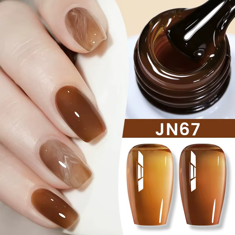 Jelly Bold Gel Nail Polish Set – Pack of 6 Semi Transparent UV/LED Colors