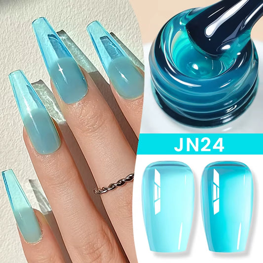 Jelly Bold Gel Nail Polish Set – Pack of 6 Semi Transparent UV/LED Colors
