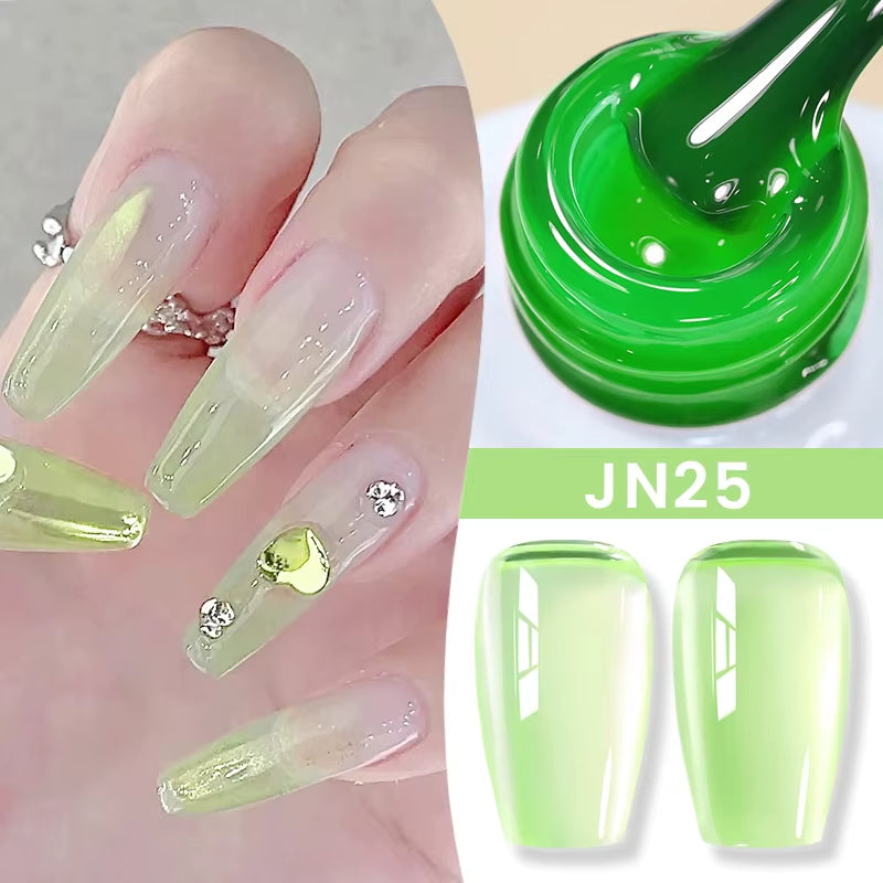 Jelly Bold Gel Nail Polish Set – Pack of 6 Semi Transparent UV/LED Colors
