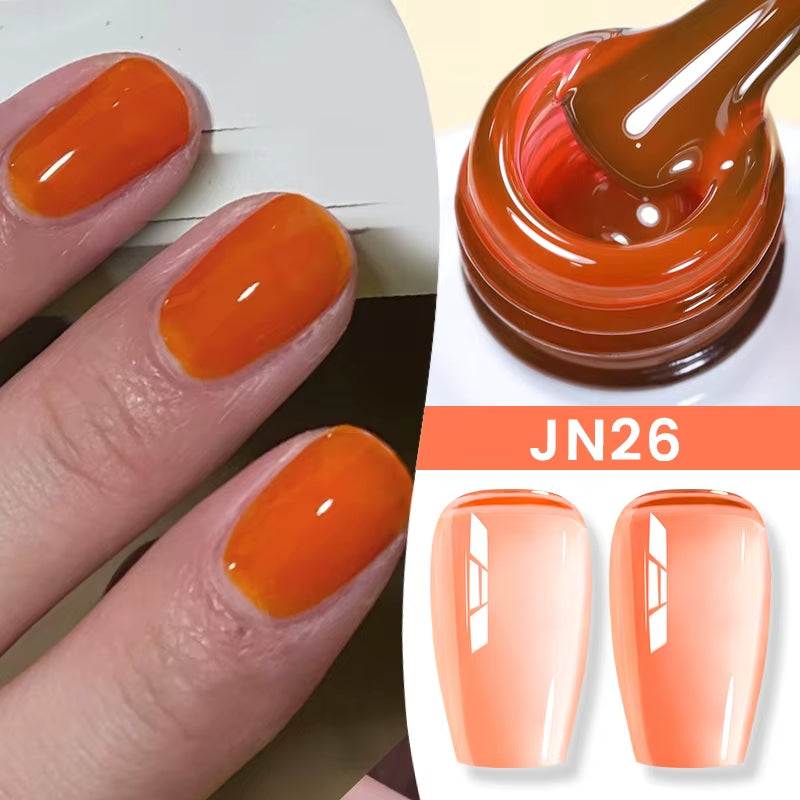 Jelly Bold Gel Nail Polish Set – Pack of 6 Semi Transparent UV/LED Colors