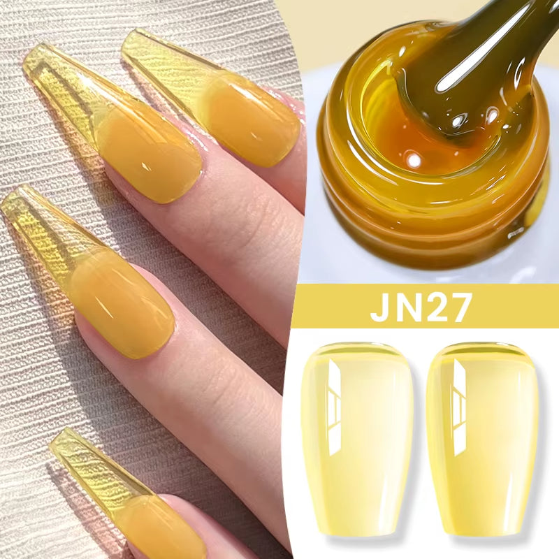 Jelly Bold Gel Nail Polish Set – Pack of 6 Semi Transparent UV/LED Colors