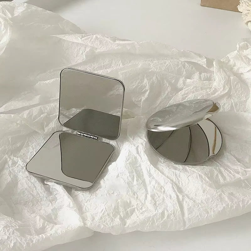 Velveta™ Portable Folding Makeup Mirror | Stainless Steel Compact