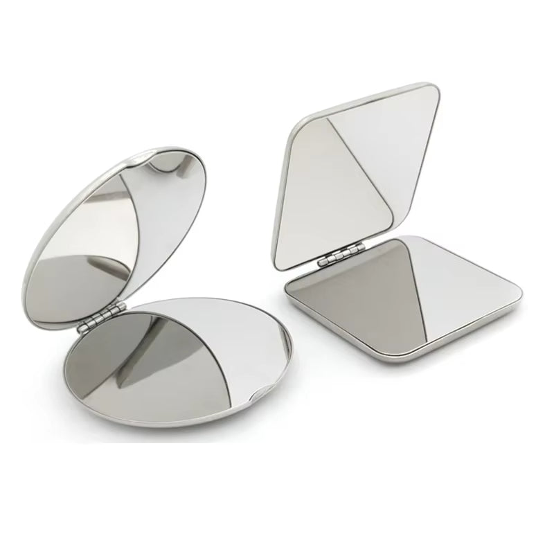 Velveta™ Portable Folding Makeup Mirror | Stainless Steel Compact