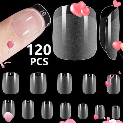 Velveta™ 120pcs Pre-Buffed Acrylic Nail Tips – Multi-Shape Salon Set