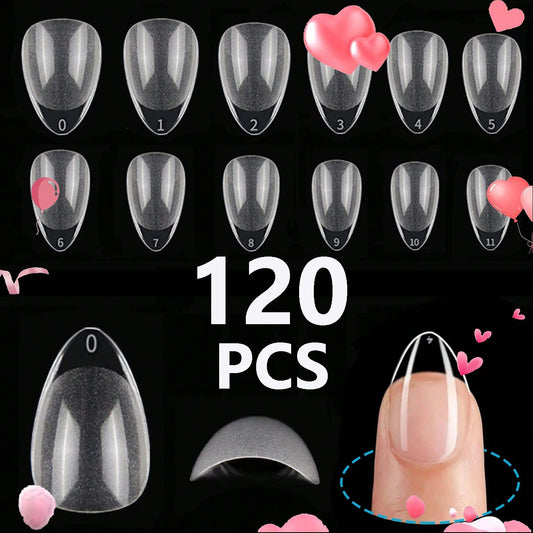 Velveta™ 120pcs Pre-Buffed Acrylic Nail Tips – Multi-Shape Salon Set