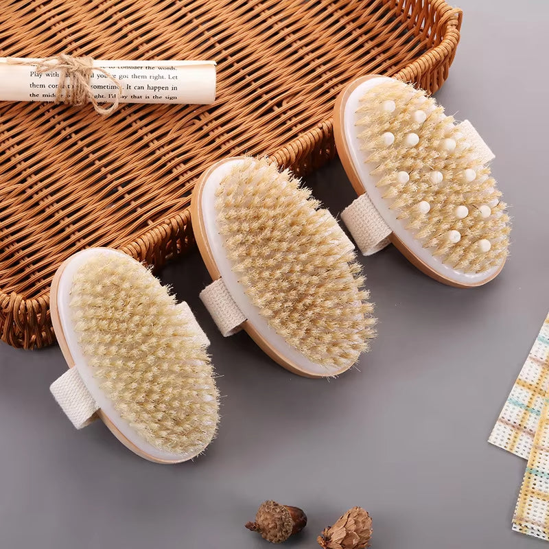 Velveta™ Natural Wooden Shower Brush – Wet & Dry Exfoliating Brush